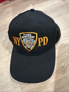 NYPD New York police department black baseball hat cap adjustable embroidered